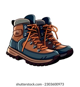 Hiking boots design illustration over white