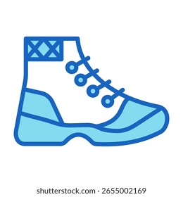 Ícone de botas de caminhada Ilustração de vetor azul