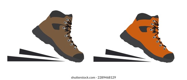 Icono de botas de senderismo. Ilustración del vector de turismo de estilo de arranque.