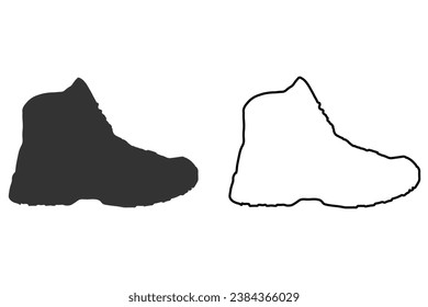 Hiking boots icon. Boot style tourism vector ilustration.