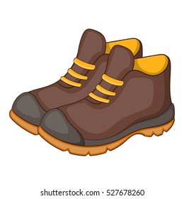 Hiking boots icon. Cartoon illustration of hiking boot vector icon for web design