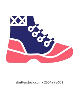 Hiking Boots Icon Fill Vector Illustration