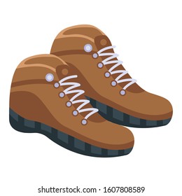 Hiking boots icon. Isometric of hiking boots vector icon for web design isolated on white background