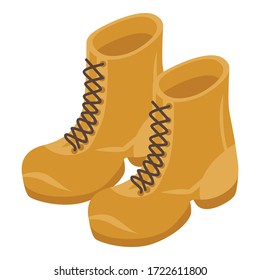 Hiking boots icon. Isometric of hiking boots vector icon for web design isolated on white background