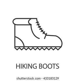 hiking boots icon or logo line art style. Vector Illustration.
