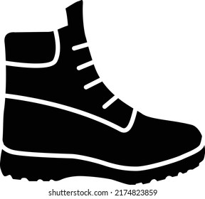 hiking boots icon on white background. shoes symbol. Mens boots shoe logo. boot sign. flat style.