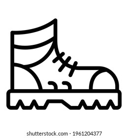 Hiking boots icon. Outline Hiking boots vector icon for web design isolated on white background