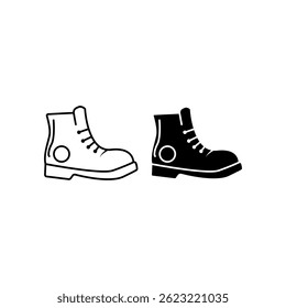 Hiking boots icon. Simple illustration of hiking boots vector icon for web