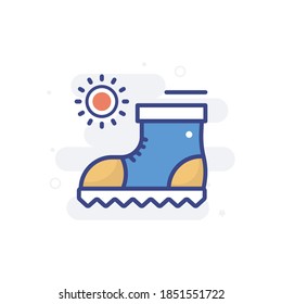 Hiking Boots icon style illustration. EPS 10 file 