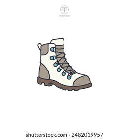 Hiking Boots Icon symbol vector illustration isolated on white background