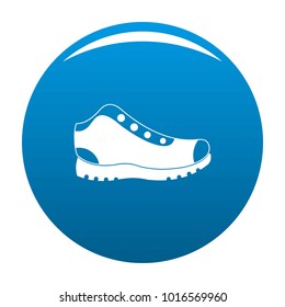 Hiking boots icon vector blue circle isolated on white background 