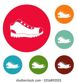 Hiking Boots Icons Circle Set Vector Stock Vector (Royalty Free) 1016892031