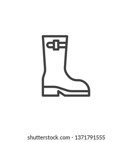 Hiking boots line icon. linear style sign for mobile concept and web design. Rubber boots shoe outline vector icon. Symbol, logo illustration. Pixel perfect vector graphics