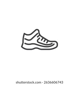 Hiking Boots line icon. linear style sign for mobile concept and web design. hiking boots outline vector icon. Symbol, logo illustration. Vector graphics