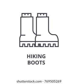 hiking boots line icon, outline sign, linear symbol, vector, flat illustration