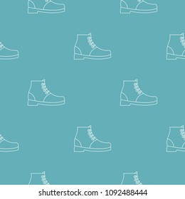 Hiking boots pattern vector seamless repeating for any web design