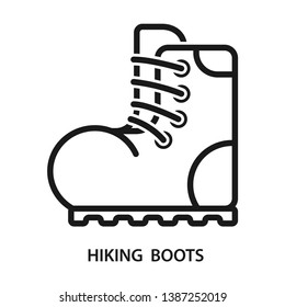 Hiking boots. Simple line icon. Isolate on white background.