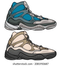 hiking boots vector, vector EPS 10