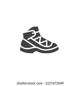 Hiking Boots Vector Icon. Filled Flat Sign For Mobile Concept And Web Design. Hiking Footwear Glyph Icon. Symbol, Logo Illustration. Vector Graphics