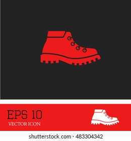 hiking boots. vector icon.footwear