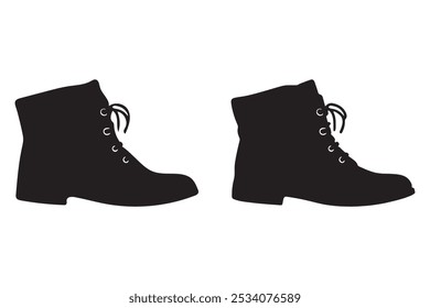 Caminhada Boots ilustração vetor isolado em um fundo branco. Ícone preto do Boots Silhouette