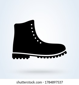 Hiking boots. vector Simple modern icon design illustration.