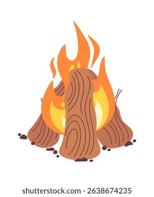 Hiking camp bonfire cartoon design