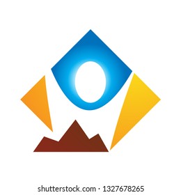 Hiking and camp logo template vector icon design