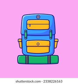 Hiking Camping Backpack Vector, Illustration, Icon Isolated