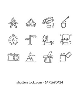 Hiking and camping icon set collection,eps 10
