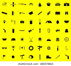 Hiking and camping icon set ,vector
