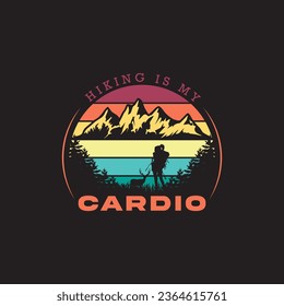 HIKING CAMPING MOUNTAIN T SHIRT DESIGN