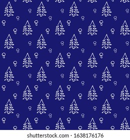 Hiking and Camping Seamless Pattern in Line Style. Outdoor Camp Adventure Theme. Vector illustration. Background. Hiking Print