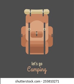 Hiking and camping vintage, retro hipster poster