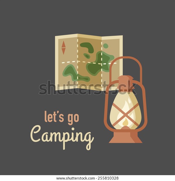 Hiking and
camping vintage, retro hipster
poster