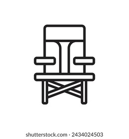 Hiking Chair Outline Icon Vector Illustration