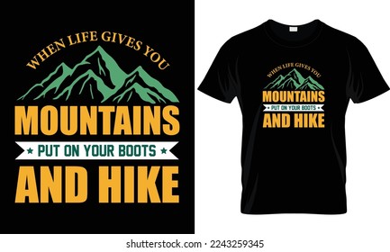 Hiking it's cheaper than t-shirt design template