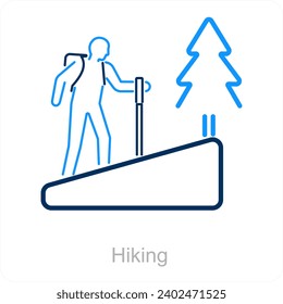 Hiking and climbing icon concept