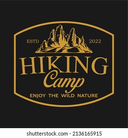 Hiking Club Badge Logo Vector