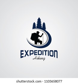 Hiking Club Expedition Logo Design Template