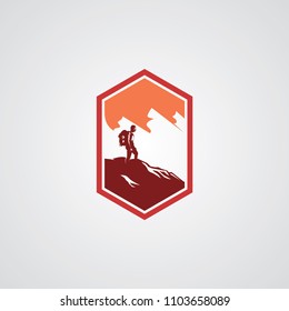 Hiking Club Expedition Logo Design Template