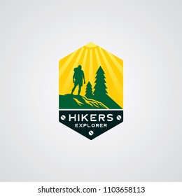 Hiking Club Expedition Logo Design Template