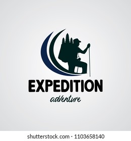 Hiking Club Expedition Logo Design Template