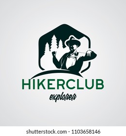 Hiking Club Expedition Logo Design Template