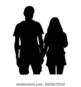 Hiking Couple Silhouette and Art