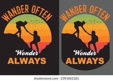 Hiking Creative T-shirt vector Design, Quotes about Hiking, Vintage Hiking T shirt, Hiking, Camping,