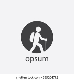 hiking cut identity template icon design element