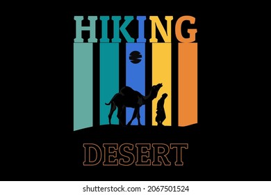 hiking desert silhouette retro design