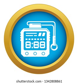 Hiking digital clock icon blue vector isolated on white background for any design