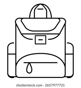 Ícone De Vetor Plano De Mochila Para Caminhadas E Educação